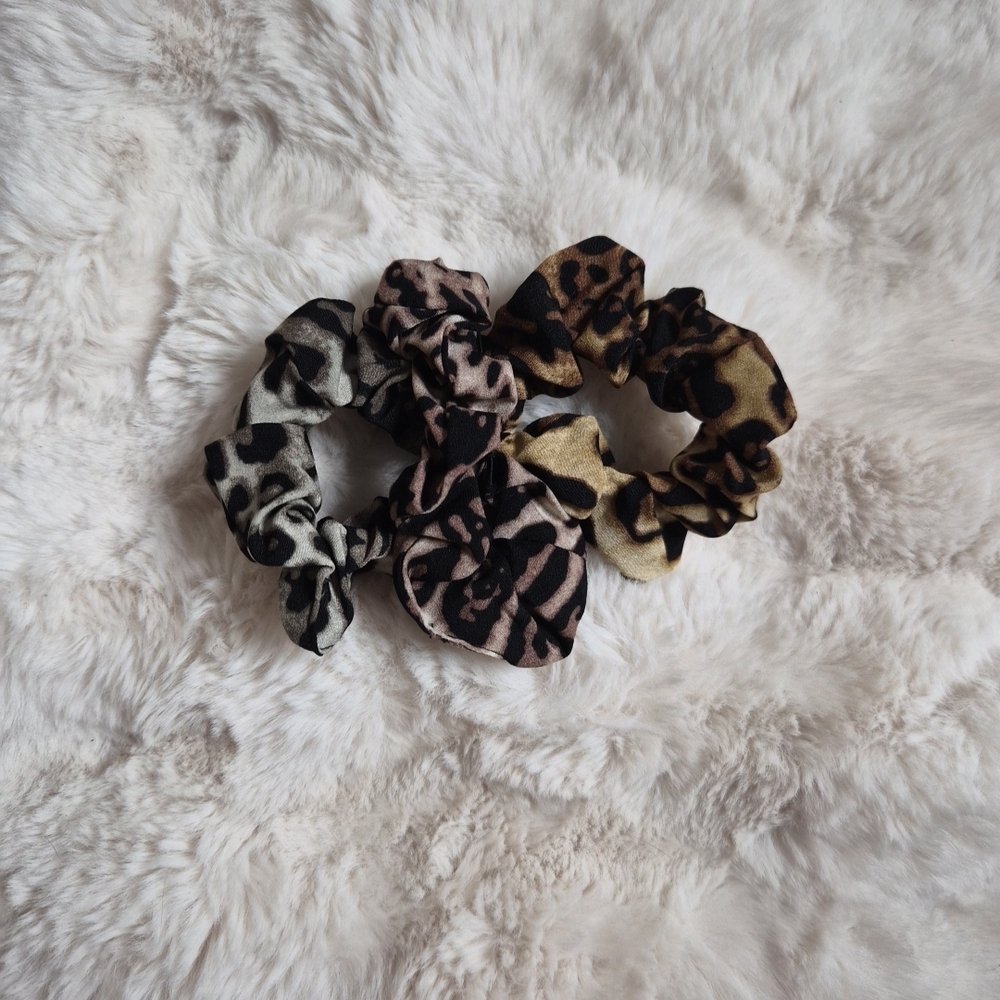 Noir Scrunchie Bundle 3 Animal Print Leopard Cheetah Ombre Hair Accessory New ✨️
